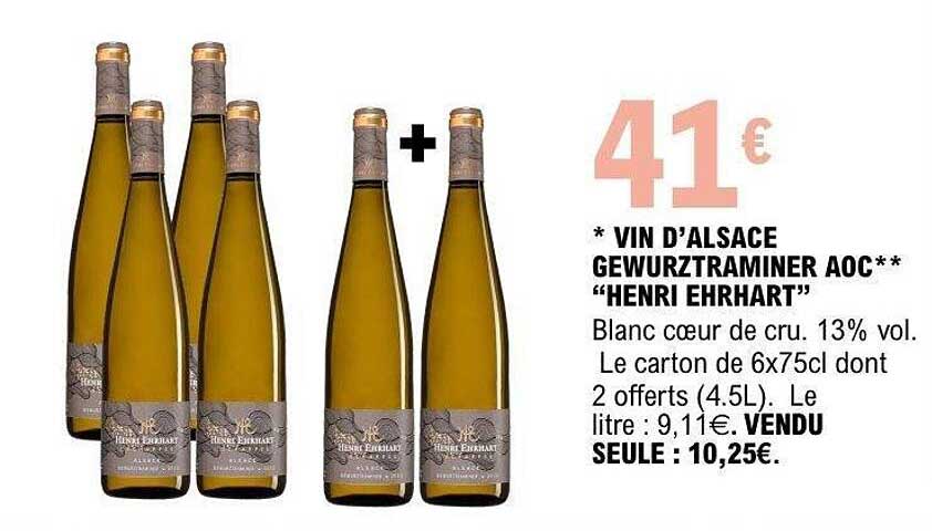 VIN D’ALSACE GEWURZTRAMINER AOC "HENRI EHRHART"