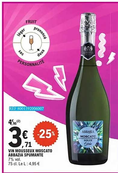 VIN MOUSSEUX MOSCATO ABBAZIA SPUMANTE