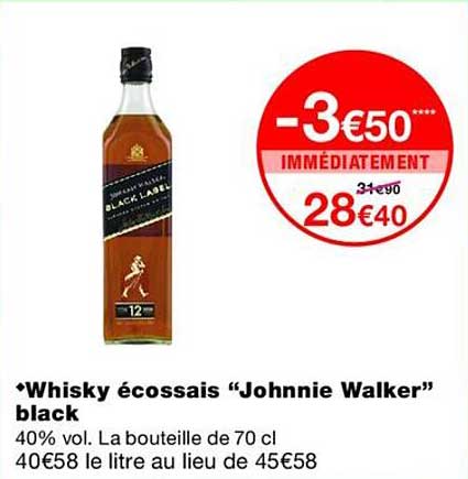 Whisky écossais “Johnnie Walker” black