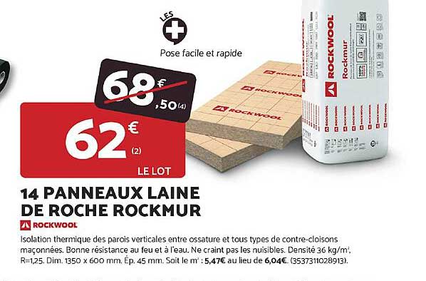 14 PANNEAUX LAINE DE ROCHE ROCKMUR