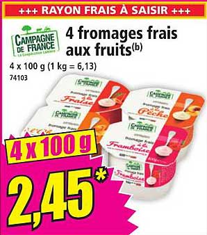 4 fromages frais aux fruits