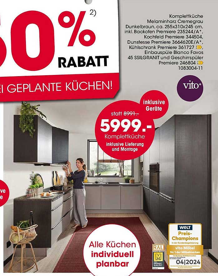 50% Rabatt bei geplante Küchen!