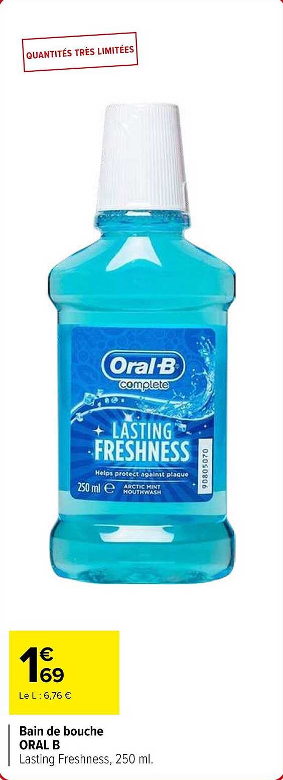 Bain de bouche ORAL B Lasting Freshness, 250 ml