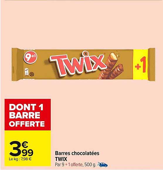 Barres chocolatées TWIX