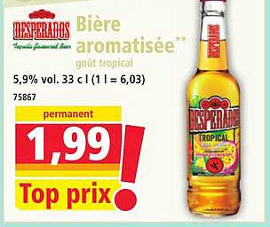 Bière aromatisée goût tropical