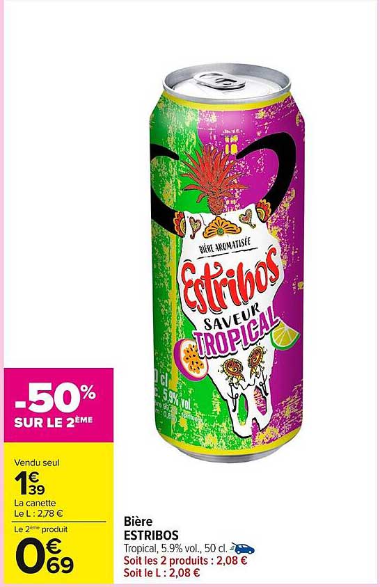 Bière ESTRIBOS Saveur Tropical