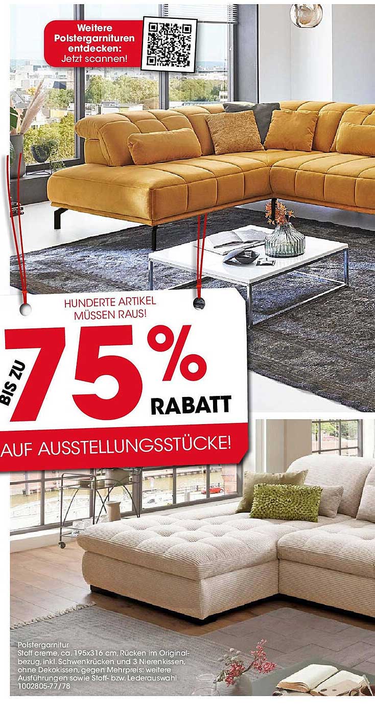 BIS ZU 75% RABATT AUF AUSSTELLUNGSSTÜCKE!