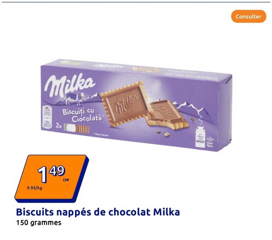 Biscuits nappés de chocolat Milka