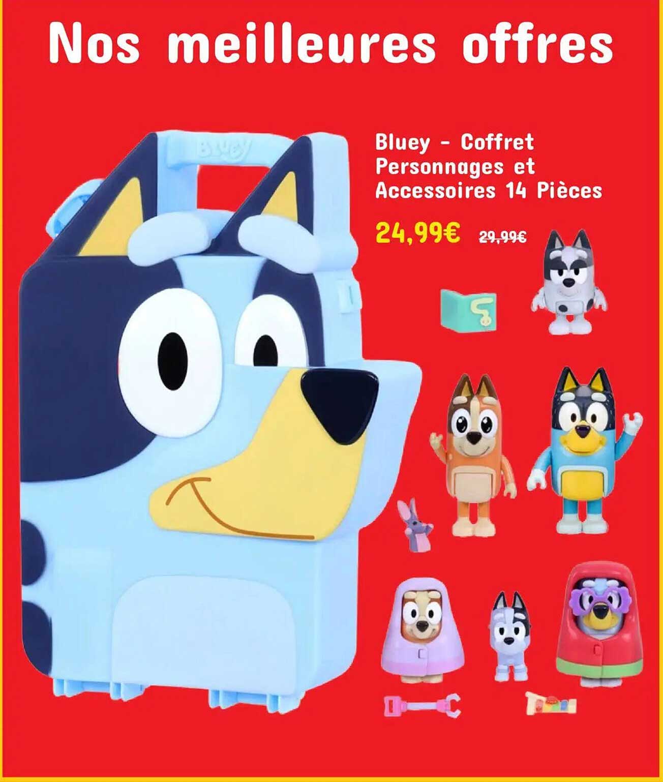 Bluey - Coffret Personnages et Accessoires 14 Pièces