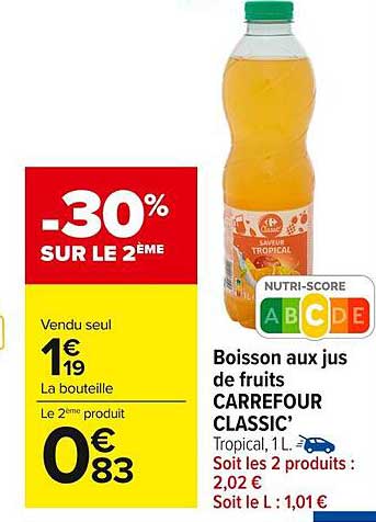 Boisson aux jus de fruits CARREFOUR CLASSIC’