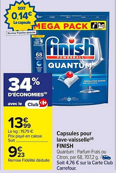 Capsules pour lave-vaisselle FINISH Quantum