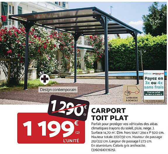 CARPORT TOIT PLAT