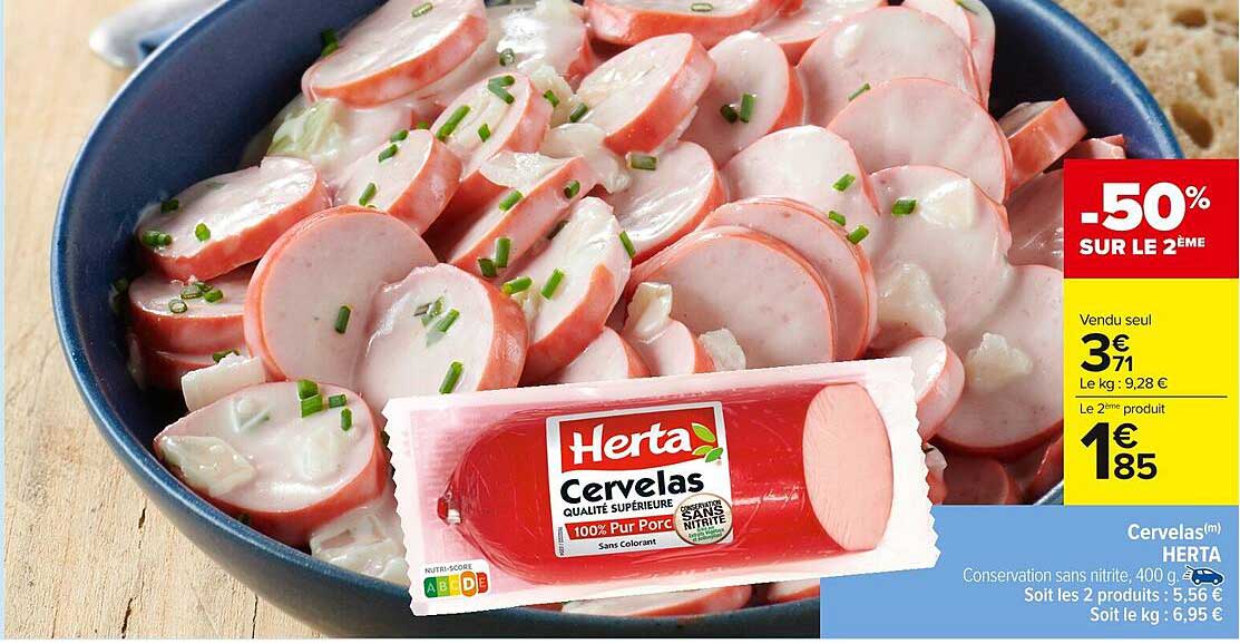 Cervelas Herta -50% SUR LE 2ÈME