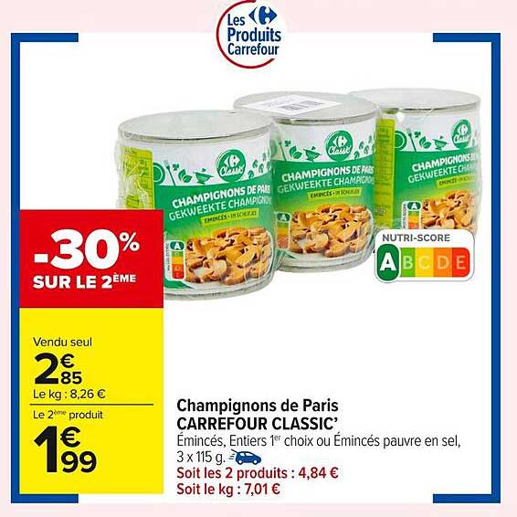 Champignons de Paris CARREFOUR CLASSIC’