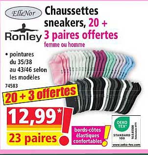Chaussettes sneakers, 20 + 3 paires offertes