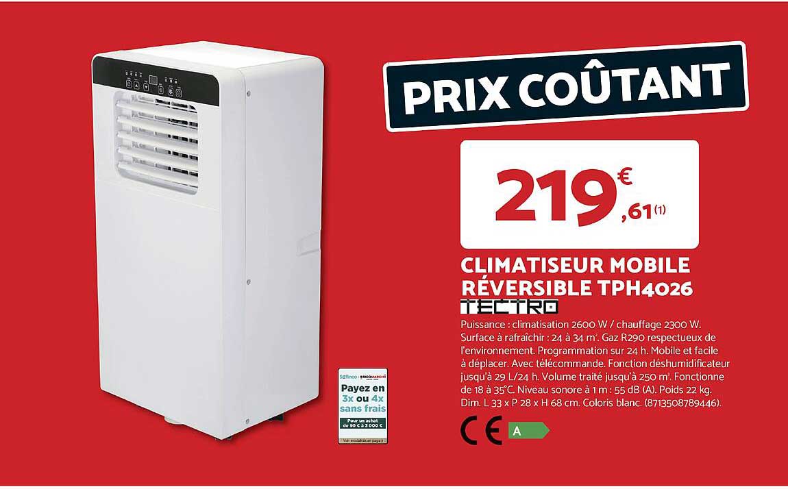 CLIMATISEUR MOBILE RÉVERSIBLE TPH4026