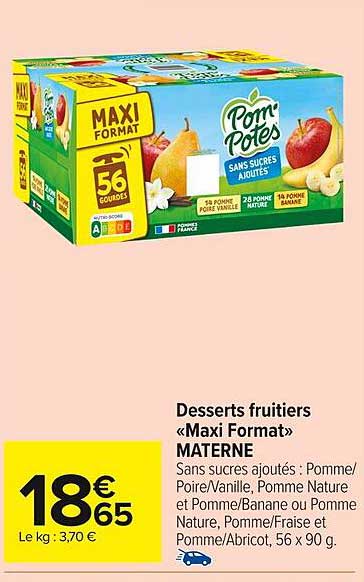 Desserts fruitiers «Maxi Format» MATERNE