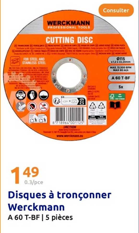 Disques à tronçonner Werckmann A 60 T-BF | 5 pièces