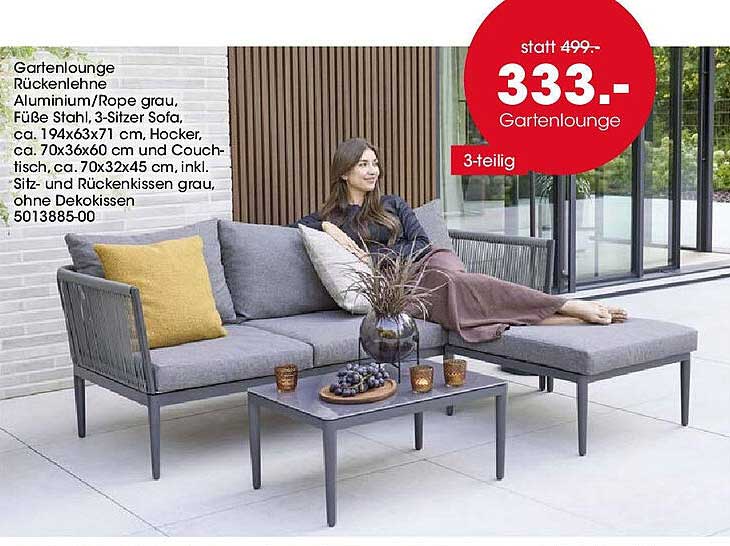 Gartenlounge 3-teilig