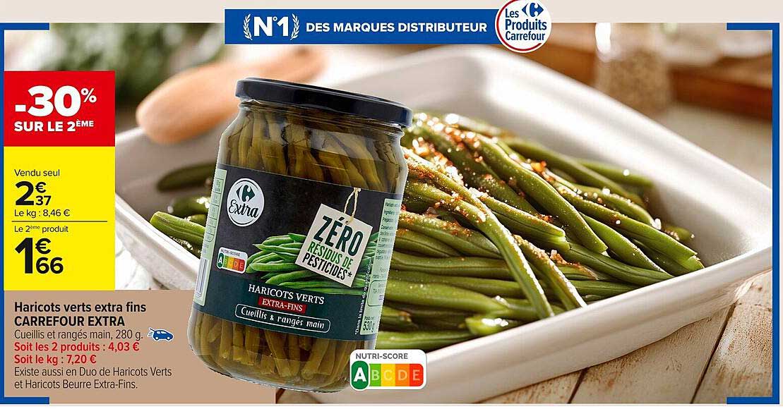 Haricots verts extra fins CARREFOUR EXTRA