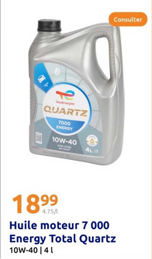 Huile moteur 7 000 Energy Total Quartz