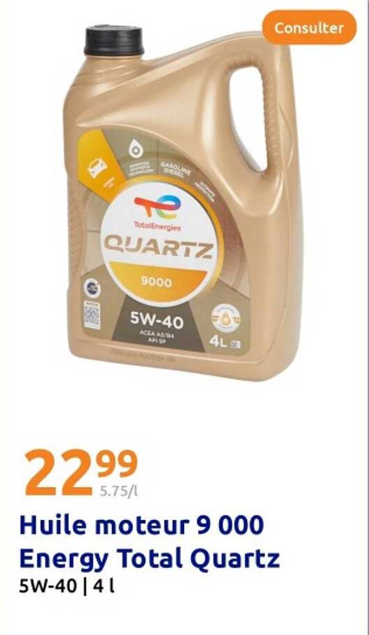 Huile moteur 9 000 Energy Total Quartz 5W-40 | 4 l