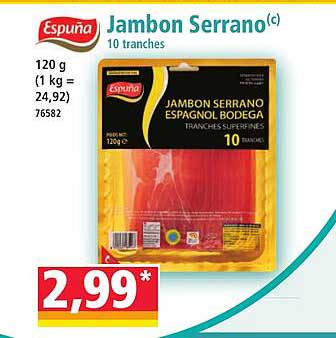 Jambon Serrano(c) 10 tranches