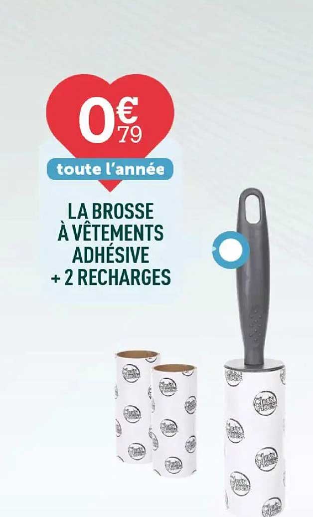 LA BROSSE À VÊTEMENTS ADHÉSIVE + 2 RECHARGES