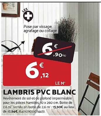 LAMBRIS PVC BLANC