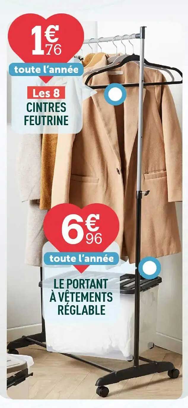 LE PORTANT À VÊTEMENTS RÉGLABLE