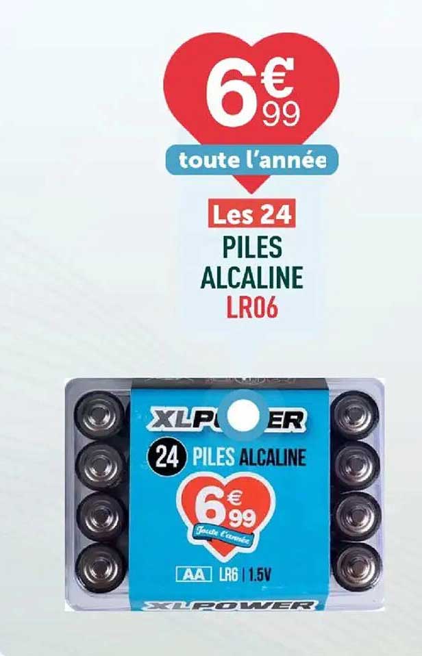 Les 24 PILES ALCALINE LR06