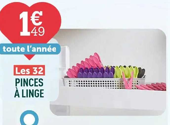 Les 32 PINCES À LINGE