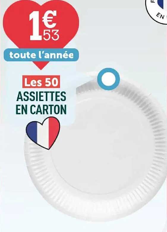Les 50 ASSIETTES EN CARTON