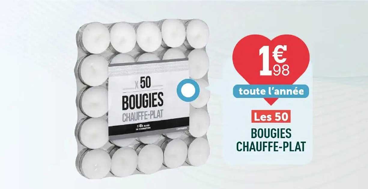 Les 50 BOUGIES CHAUFFE-PLAT