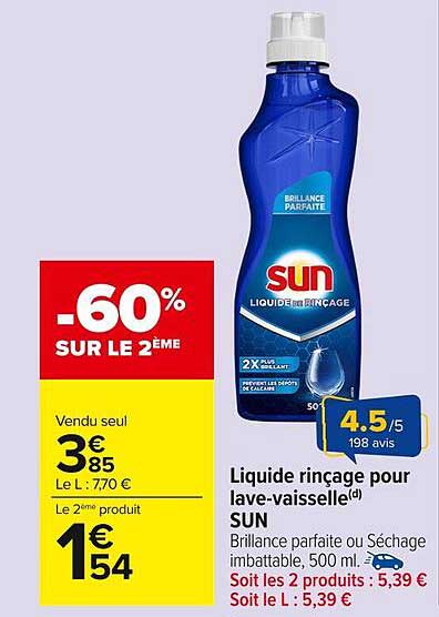 Liquide rinçage pour lave-vaisselle(d) SUN