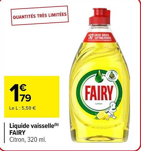 Liquide vaisselle FAIRY Citron, 320 ml