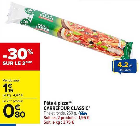 Pâte à pizza(m) CARREFOUR CLASSIC’