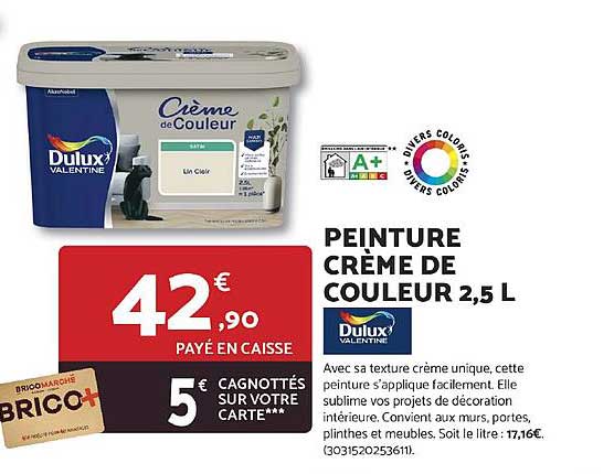 PEINTURE CRÈME DE COULEUR 2,5 L