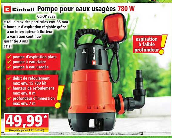 Pompe pour eaux usagées 780 W