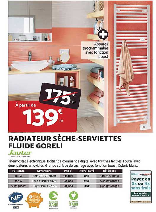 RADIATEUR SÈCHE-SERVIETTES FLUIDE GORELI