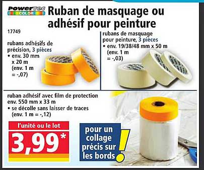 Ruban de masquage ou adhésif pour peinture