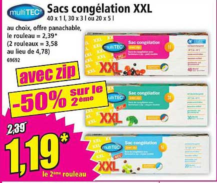 Sacs congélation XXL