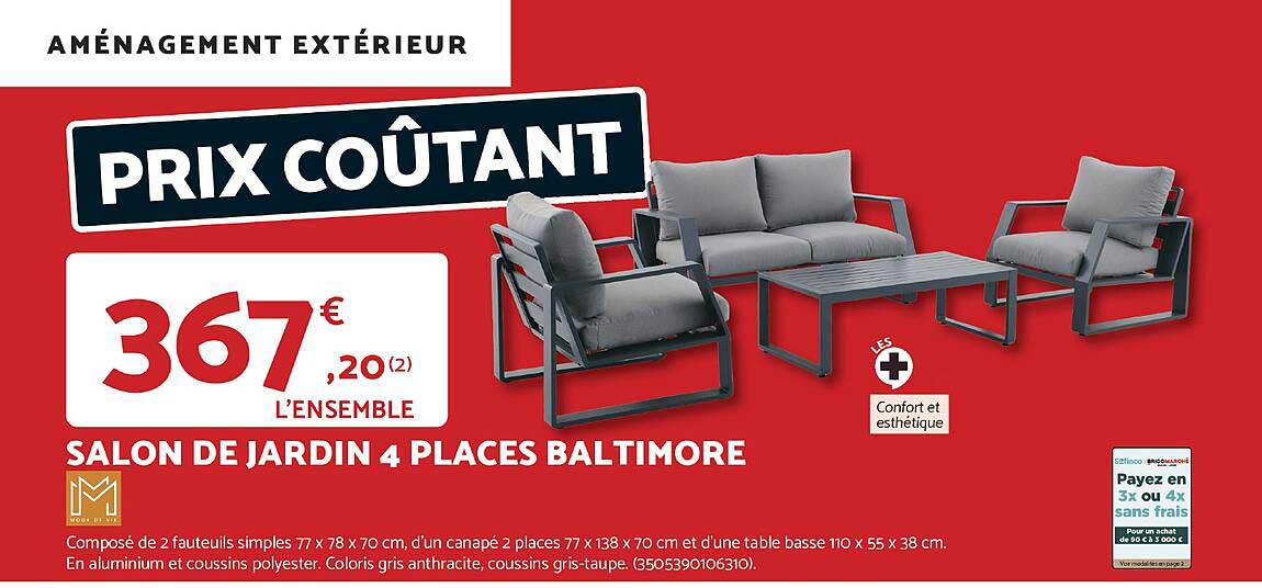SALON DE JARDIN 4 PLACES BALTIMORE