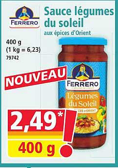 Sauce légumes du soleil aux épices d'Orient