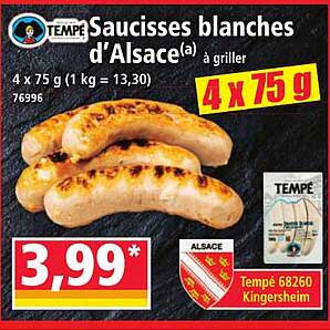 Saucisses blanches d'Alsace à griller