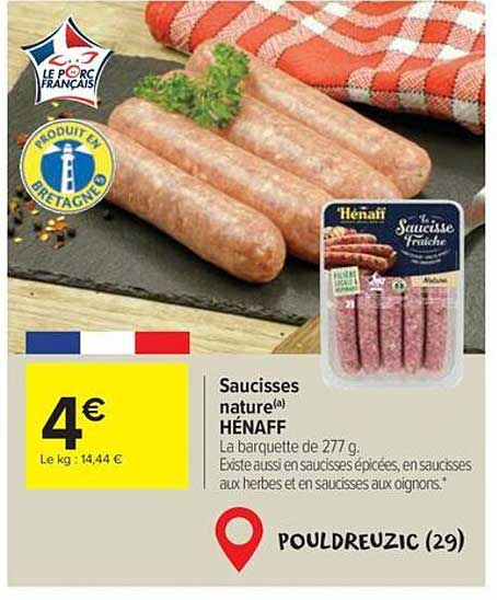 Saucisses nature HÉNAFF