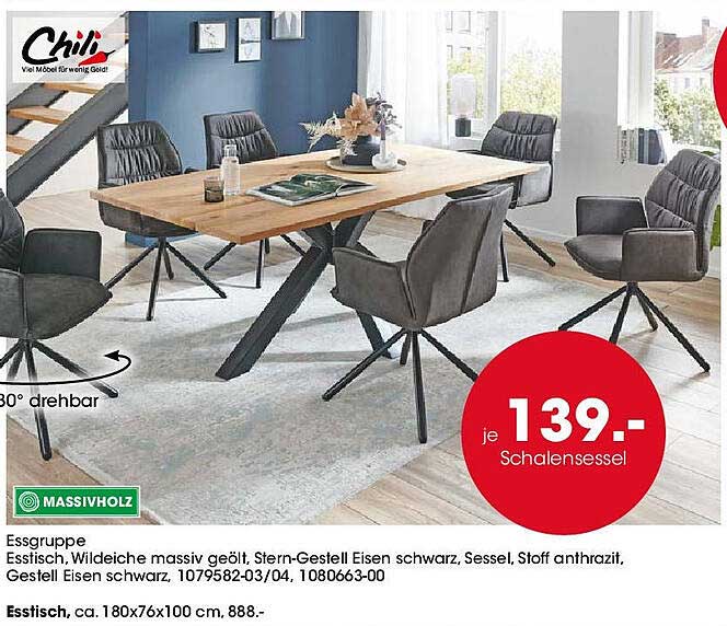 Schalenstuhl je 139.-
