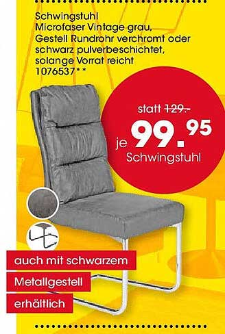 Schwingstuhl Microfaser Vintage grau
