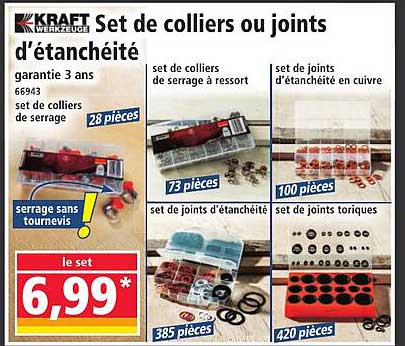 Set de collier ou joints d'étanchéité