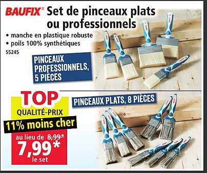 Set de pinceaux plats ou professionnels